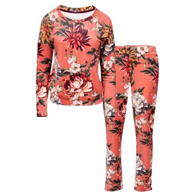 Oh!zuza Night&day Women's Long Velour Pajama Set In Pink