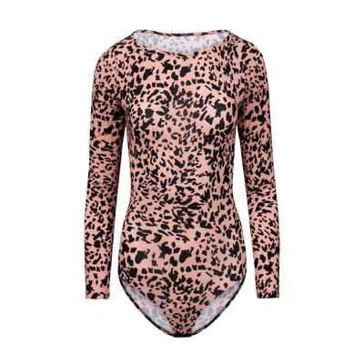 Oh!zuza Night&day Women's Neutrals / Black Leopard Print Bodysuit