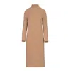 Oh!zuza Night&day Women's Neutrals Camel Long-sleeved Turtleneck Dress - Elegance Meets Comfort In Beige