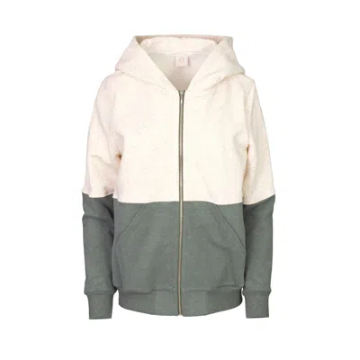 Oh!zuza Night&day Women's Neutrals / Green Two Colours Zip Hoodie Tracksuit Top