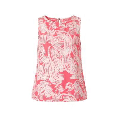 Oh!zuza Night&day Women's Neutrals / Pink Echo Viscose Top Wide Straps - Pink Print In Black