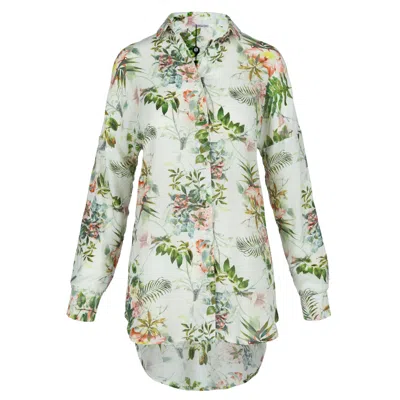 Oh!zuza Night&day Women's Oversize Cupro Shirt With Floral Print