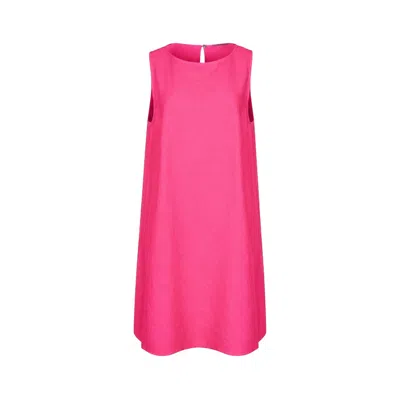 Oh!zuza Night&day Women's Pink Echo Viscose Midi Dress With Pockets - Raspberry