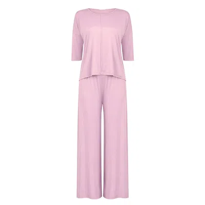 Oh!zuza Night&day Women's Pink / Purple Jackie Loungewear Pyjama Set With Wide-leg Trousers – Lilac In Multi