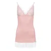Oh!zuza Night&day Women's Pink / Purple Lace Back Viscose Chemise Nightdress - Dusty Pink In Pink/purple