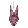 Oh!zuza Night&day Women's Pink / Purple Lace Tie-back Bodysuit In Pink/purple