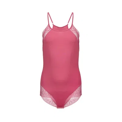 Oh!zuza Night&day Women's Pink / Purple Spaghetti Strap Bodysuit - Lace & Viscose In Pink/purple