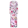 Oh!zuza Night&day Women's Pink / Purple / White Floral Robe -viscose In Pink/purple/white