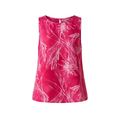 Oh!zuza Night&day Women's Pink / Rose Gold Echo Viscose Top Wide Straps - Raspberry Print