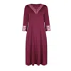 Oh!zuza Night&day Women's Poem Midi Lace Nightdress – Wine Red In Red
