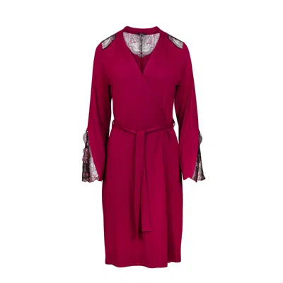Oh!zuza Night&day Women's Red Dressing Gown - Viscose & Lace