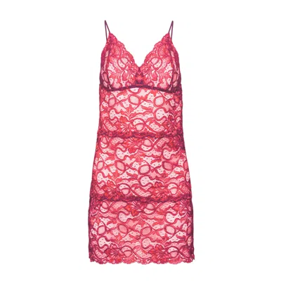 Oh!zuza Night&day Women's Red Lace Chemise Sensual Elegance- Ruby