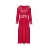 Oh!zuza Night&day Women's Red Midi Viscose Nightgown - Ruby In Red