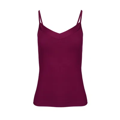 Oh!zuza Night&day Women's Red Plain Viscose Top - Cranberry