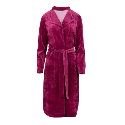 Oh!zuza Night&day Women's Red Velour Robe - Cranberry