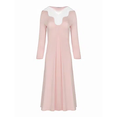 Oh!zuza Night&day Women's Rose Gold Lightweight Nightgown With Lace - Dusty Pink