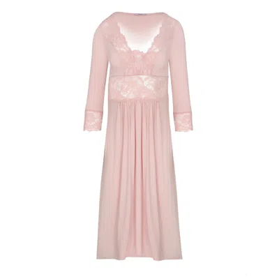 Oh!zuza Night&day Women's Rose Gold Midi Viscose Nightgown - Dusty Pink