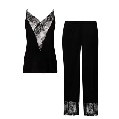 Oh!zuza Night&day Women's Satin Pajama Set - Effortless Elegance - Black