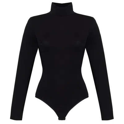 Oh!zuza Night&day Women's Turtleneck Long Sleeve Viscose Bodysuit Black