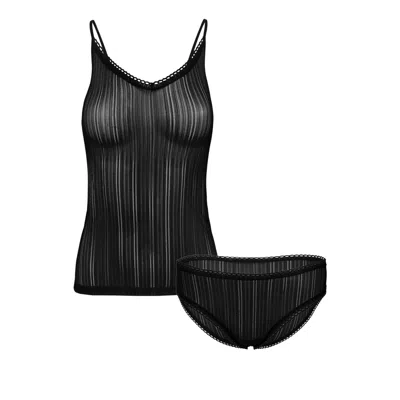 Oh!zuza Night&day Women's Underwear Set - Camisole Top & Briefs - Black