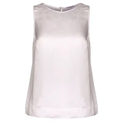 Oh!zuza Night&day Women's White Echo – Cream Satin Viscose Top With Side Slits