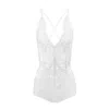 Oh!zuza Night&day Women's White Ivory Bodysuit - Soft Viscose & Delicate Lace In White