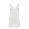 Oh!zuza Night&day Women's White Lace Back Viscose Chemise Nightdress - Ivory In White