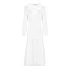 Oh!zuza Night&day Women's White Midi Nightdress With Lace Detail - Ivory In White