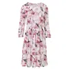 Oh!zuza Night&day Women's White / Pink / Purple Casual Soft Viscose Loose Dress Plus Size In White/pink/purple