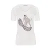 Oh!zuza Night&day Women's White Short Sleeve V-neck T-shirt - Greyhound In White