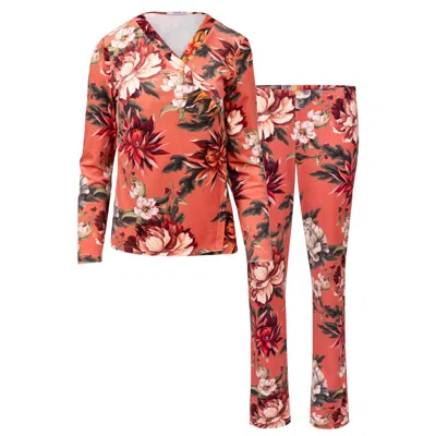 Oh!zuza Night&day Women's Wrap Velour Pajama Set In Pink