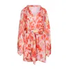 Oh!zuza Night&day Women's Yellow / Orange / White Sherbet Kimono In Yellow/orange/white