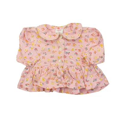 Pre-owned Oilily Kids' Girls Pink Multi Long Sleeve Shirt