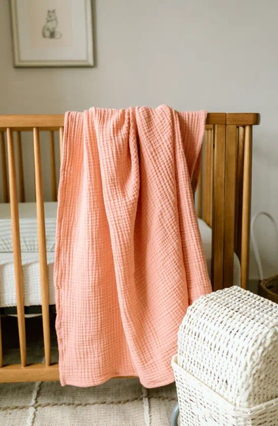 Oilo 2-pack Organic Cotton Muslin Swaddle Blankets In Eggshell/ Rose