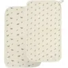 Oilo Assorted 2-pack Organic Cotton Muslin Bibs In Eggshell