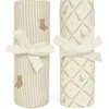 Oilo Assorted 2-pack Organic Cotton Muslin Swaddle Blankets In Eggshell