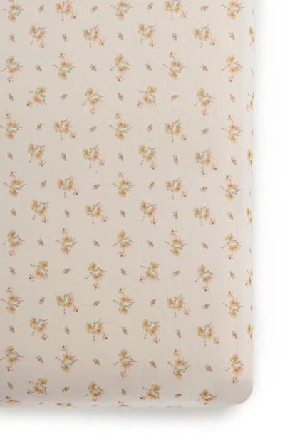 Oilo Print Orgainc Cotton Muslin Crib Sheet In Neutral