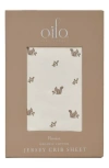 Oilo Print Organic Cotton Crib Sheet In Eggshell