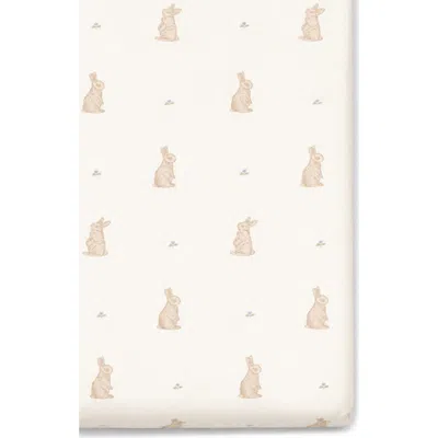 Oilo Print Organic Cotton Muslin Crib Sheet In White