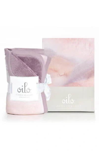 Oilo Sandstone Cuddle Blanket & Fitted Crib Sheet Set In Lavender