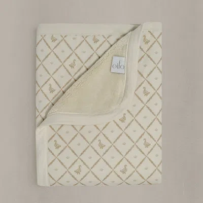 Oilo Studio - Duck Luxury Plush & Jersey Baby Blanket In Brown;beige;tan