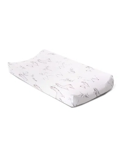 Oilo Studio Llama Jersey Changing Pad Cover In Dove