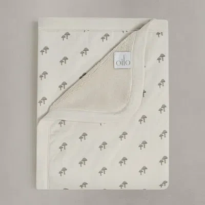 Oilo Studio - Mushroom Luxury Plush & Jersey Baby Blanket In Beige;tan