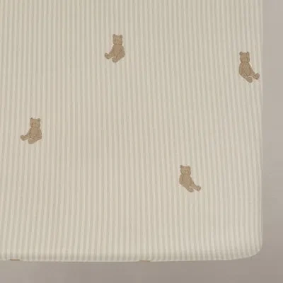 Oilo Studio – Organic Bear Jersey Fitted Crib Sheet, Ultra-soft & Breathable, Snug Fit For Standard Cribs In Brown;beige;tan
