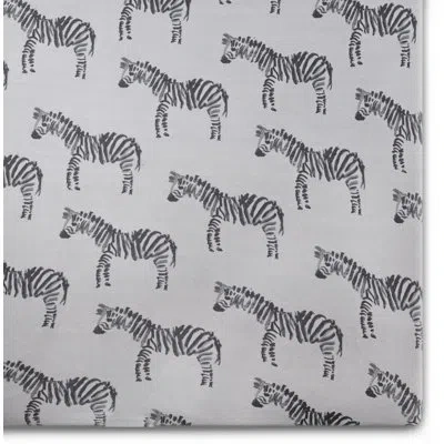 Oilo Studio – Organic Zebra Jersey Fitted Crib Sheet, Ultra-soft & Breathable, Snug Fit For Standard Crib In Black;gray