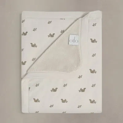 Oilo Studio - Squirrel Luxury Plush & Jersey Baby Blanket In Beige;tan
