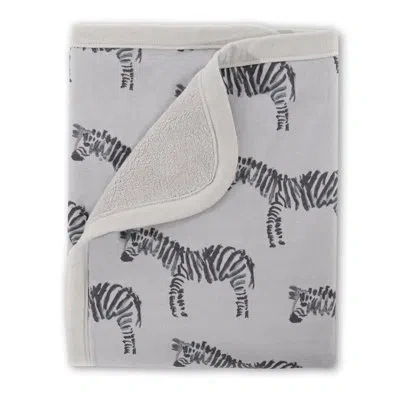 Oilo Studio - Zebra Luxury Plush & Jersey Baby Blanket In Gray