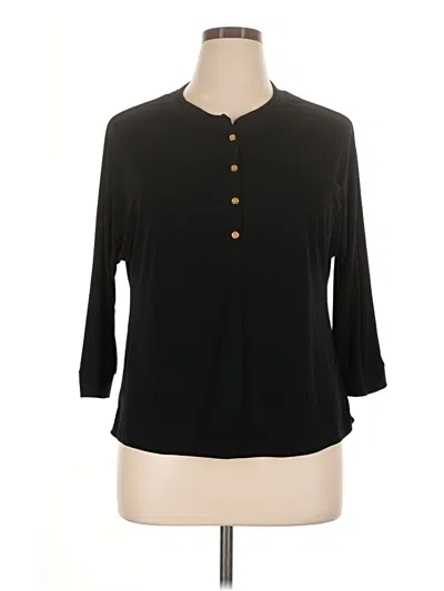 Pre-owned Oiselle 3/4 Sleeve T-shirt In Black