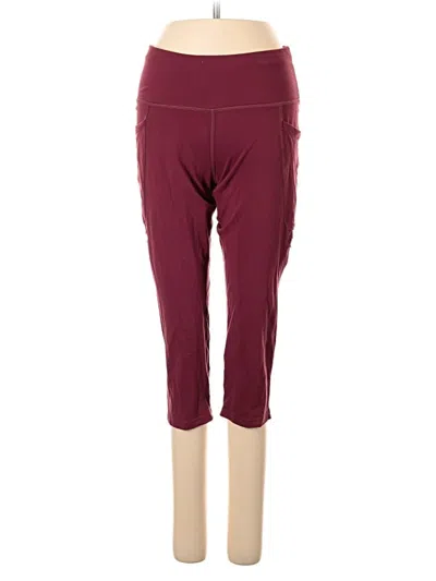 Pre-owned Oiselle Active Pants In Burgundy