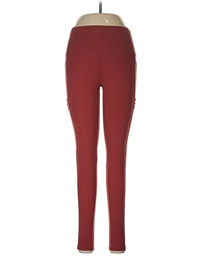 Pre-owned Oiselle Active Pants In Burgundy